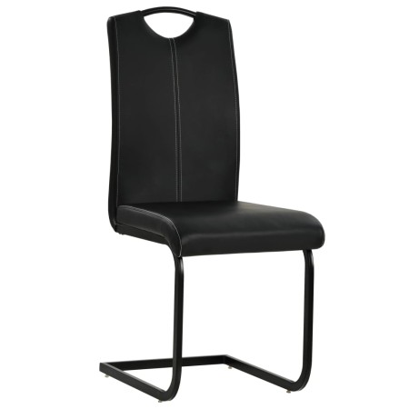vidaXL Freischwinger 6 Stk. Schwarz Kunstleder 