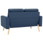 vidaXL 2-tlg. Sofagarnitur Stoff Blau vidaXL 2-tlg. Sofagarnitur Stoff Blau