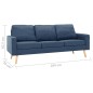 vidaXL 2-tlg. Sofagarnitur Stoff Blau vidaXL 2-tlg. Sofagarnitur Stoff Blau
