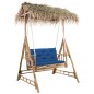 vidaXL Hollywoodschaukel mit Palmblättern und Kissen 202 cm Bambus vidaXL Hollywoodschaukel mit Palmblättern und Kissen 202 cm Bambus
