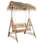vidaXL Hollywoodschaukel mit Palmblättern und Kissen 202 cm Bambus vidaXL Hollywoodschaukel mit Palmblättern und Kissen 202 cm Bambus