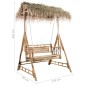 vidaXL Hollywoodschaukel mit Palmblättern und Kissen 202 cm Bambus vidaXL Hollywoodschaukel mit Palmblättern und Kissen 202 cm Bambus