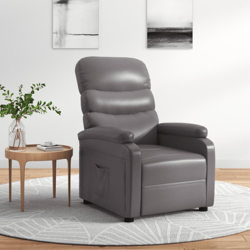 vidaXL Relaxsessel Grau Kunstleder vidaXL Relaxsessel Grau Kunstleder