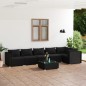 vidaXL 7-tlg. Garten-Lounge-Set mit Kissen Poly Rattan Schwarz vidaXL 7-tlg. Garten-Lounge-Set mit Kissen Poly Rattan Schwarz