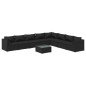 vidaXL 9-tlg. Garten-Lounge-Set mit Kissen Poly Rattan Schwarz vidaXL 9-tlg. Garten-Lounge-Set mit Kissen Poly Rattan Schwarz