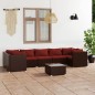 vidaXL 8-tlg. Garten-Lounge-Set mit Kissen Poly Rattan Braun vidaXL 8-tlg. Garten-Lounge-Set mit Kissen Poly Rattan Braun