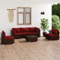 vidaXL 6-tlg. Garten-Lounge-Set mit Auflagen Poly Rattan Braun vidaXL 6-tlg. Garten-Lounge-Set mit Auflagen Poly Rattan Braun