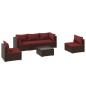 vidaXL 6-tlg. Garten-Lounge-Set mit Auflagen Poly Rattan Braun vidaXL 6-tlg. Garten-Lounge-Set mit Auflagen Poly Rattan Braun