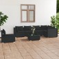 vidaXL 7-tlg. Garten-Lounge-Set mit Kissen Poly Rattan Schwarz vidaXL 7-tlg. Garten-Lounge-Set mit Kissen Poly Rattan Schwarz