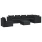 vidaXL 7-tlg. Garten-Lounge-Set mit Kissen Poly Rattan Schwarz vidaXL 7-tlg. Garten-Lounge-Set mit Kissen Poly Rattan Schwarz