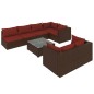 vidaXL 8-tlg. Garten-Lounge-Set mit Kissen Braun Poly Rattan vidaXL 8-tlg. Garten-Lounge-Set mit Kissen Braun Poly Rattan