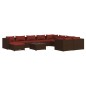 vidaXL 11-tlg. Garten-Lounge-Set mit Kissen Poly Rattan Braun vidaXL 11-tlg. Garten-Lounge-Set mit Kissen Poly Rattan Braun