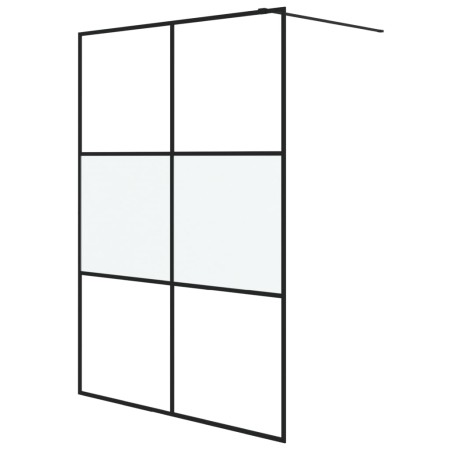 vidaXL Duschwand für Begehbare Dusche Schwarz 140x195 cm Halbmatt ESG
