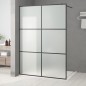 vidaXL Duschwand für Begehbare Dusche Schwarz 140x195 cm Matt ESG-Glas vidaXL Duschwand für Begehbare Dusche Schwarz 140x195 cm Matt ESG-Glas