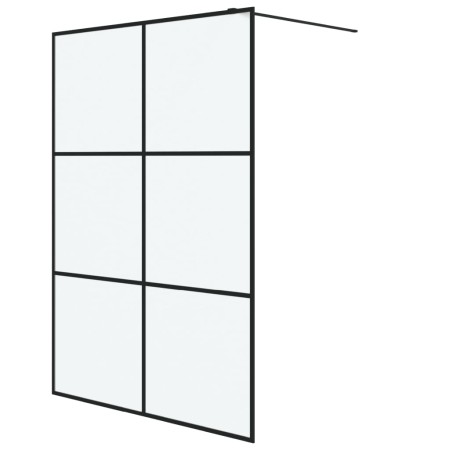 vidaXL Duschwand für Begehbare Dusche Schwarz 140x195 cm Matt ESG-Glas