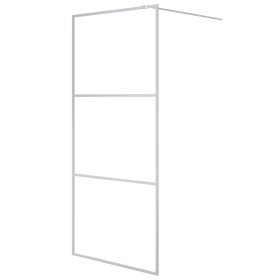 vidaXL Duschwand für Begehbare Dusche Silbern 90x195cm ESG-Klarglas