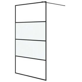 vidaXL Duschwand für Begehbare Dusche Schwarz 115x195 cm Halbmatt ESG