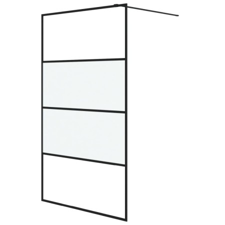 vidaXL Duschwand für Begehbare Dusche Schwarz 115x195 cm Halbmatt ESG