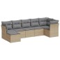 vidaXL 7-tlg. Garten-Sofagarnitur mit Kissen Beige Poly Rattan vidaXL 7-tlg. Garten-Sofagarnitur mit Kissen Beige Poly Rattan