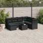vidaXL 8-tlg. Garten-Sofagarnitur mit Kissen Schwarz Poly Rattan vidaXL 8-tlg. Garten-Sofagarnitur mit Kissen Schwarz Poly Rattan