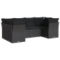 vidaXL 6-tlg. Garten-Sofagarnitur mit Kissen Schwarz Poly Rattan vidaXL 6-tlg. Garten-Sofagarnitur mit Kissen Schwarz Poly Rattan
