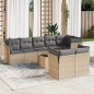 vidaXL 9-tlg. Garten-Sofagarnitur mit Kissen Beige Poly Rattan vidaXL 9-tlg. Garten-Sofagarnitur mit Kissen Beige Poly Rattan