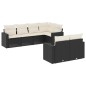 vidaXL 7-tlg. Garten-Sofagarnitur mit Kissen Schwarz Poly Rattan vidaXL 7-tlg. Garten-Sofagarnitur mit Kissen Schwarz Poly Rattan