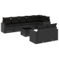 vidaXL 9-tlg. Garten-Sofagarnitur mit Kissen Schwarz Poly Rattan vidaXL 9-tlg. Garten-Sofagarnitur mit Kissen Schwarz Poly Rattan