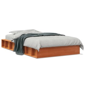 vidaXL Massivholzbett Wachsbraun 75x190 cm Kiefer