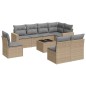 vidaXL 9-tlg. Garten-Sofagarnitur mit Kissen Beige Poly Rattan vidaXL 9-tlg. Garten-Sofagarnitur mit Kissen Beige Poly Rattan