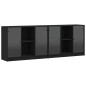vidaXL Bücherschrank mit Türen Schwarz 204x37x75 cm Holzwerkstoff vidaXL Bücherschrank mit Türen Schwarz 204x37x75 cm Holzwerkstoff