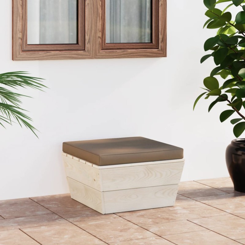 Garten-Paletten-Hocker mit Kissen Imprägniertes Fichtenholz Garten-Paletten-Hocker mit Kissen Imprägniertes Fichtenholz