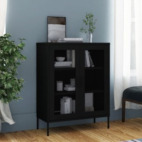 vidaXL Lagerschrank Schwarz 80x35x101,5 cm Stahl    