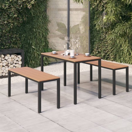 vidaXL 3-tlg. Garten-Essgruppe Stahl und WPC Braun und Schwarz