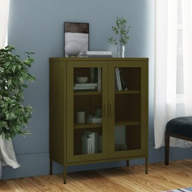 vidaXL Lagerschrank Olivgrün 80x35x101,5 cm Stahl    