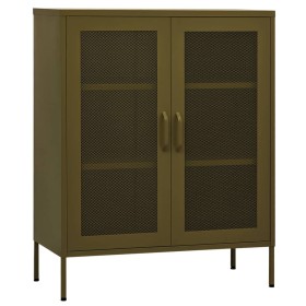vidaXL Lagerschrank Olivgrün 80x35x101,5 cm Stahl    