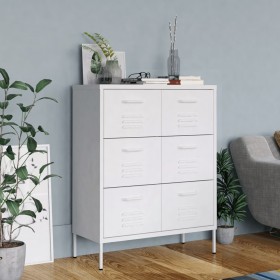 vidaXL Schubladenschrank Weiß 80x35x101,5 cm Stahl    