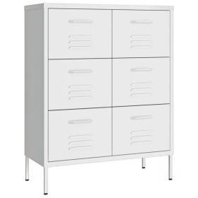 vidaXL Schubladenschrank Weiß 80x35x101,5 cm Stahl    