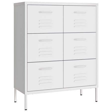 vidaXL Schubladenschrank Weiß 80x35x101,5 cm Stahl    