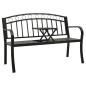 vidaXL Gartenbank mit 1 Tisch 125 cm Stahl Schwarz vidaXL Gartenbank mit 1 Tisch 125 cm Stahl Schwarz
