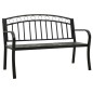 vidaXL Gartenbank mit 1 Tisch 125 cm Stahl Schwarz vidaXL Gartenbank mit 1 Tisch 125 cm Stahl Schwarz