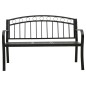 vidaXL Gartenbank mit 1 Tisch 125 cm Stahl Schwarz vidaXL Gartenbank mit 1 Tisch 125 cm Stahl Schwarz