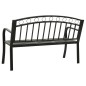 vidaXL Gartenbank mit 1 Tisch 125 cm Stahl Schwarz vidaXL Gartenbank mit 1 Tisch 125 cm Stahl Schwarz
