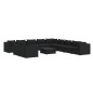 vidaXL 12-tlg. Garten-Lounge-Set mit Kissen Schwarz Poly Rattan vidaXL 12-tlg. Garten-Lounge-Set mit Kissen Schwarz Poly Rattan