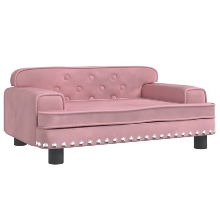 vidaXL Hundebett Rosa 70x45x30 cm Samt