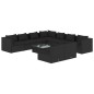 vidaXL 10-tlg. Garten-Lounge-Set mit Kissen Schwarz Poly Rattan vidaXL 10-tlg. Garten-Lounge-Set mit Kissen Schwarz Poly Rattan