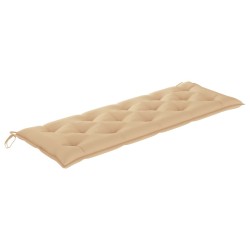 vidaXL Stapelbare Gartenbank mit Auflage 159 cm Massivholz Teak