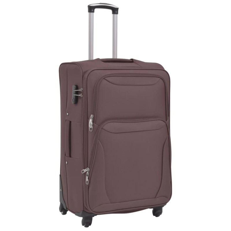 vidaXL 3-tlg. Weichgepäck Trolley-Set Kaffeebraun vidaXL 3-tlg. Weichgepäck Trolley-Set Kaffeebraun