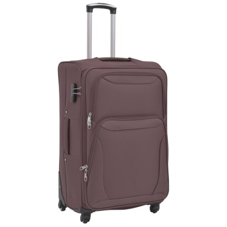 vidaXL 3-tlg. Weichgepäck Trolley-Set Kaffeebraun