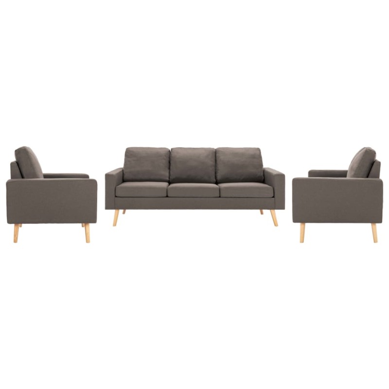vidaXL 3-tlg. Sofagarnitur Stoff Taupe vidaXL 3-tlg. Sofagarnitur Stoff Taupe